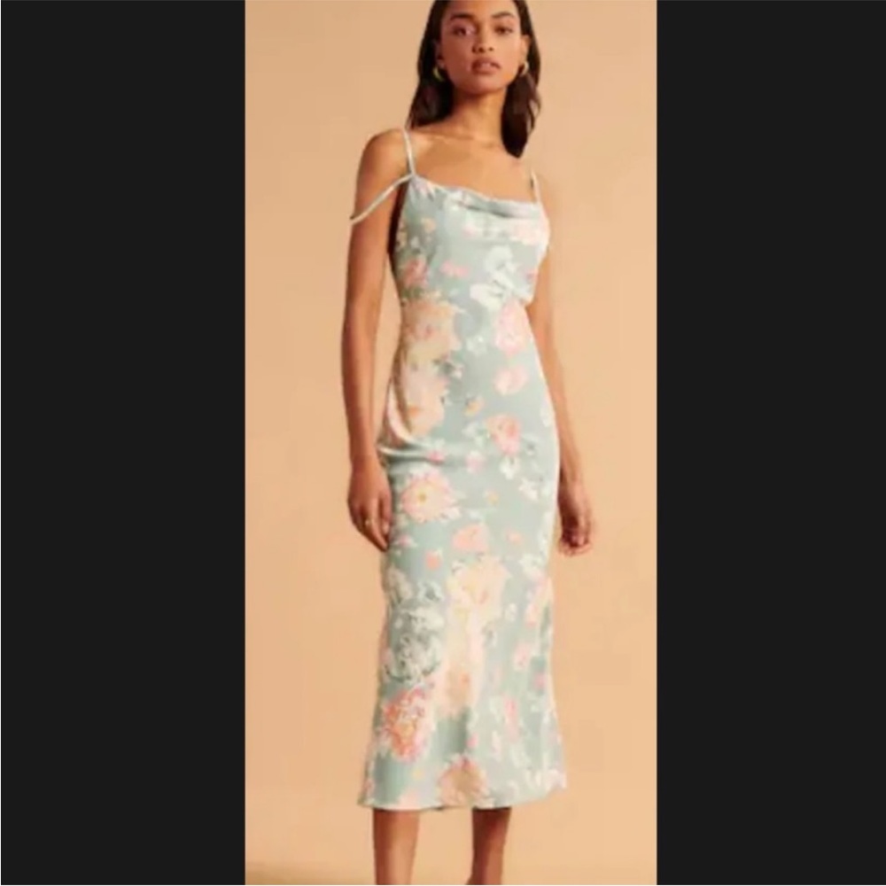 Abercrombie & Fitch Floral Silky dress cowl neck Size XS